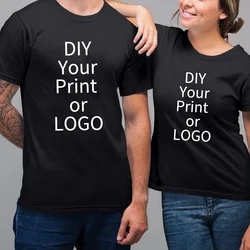 Men's and Women's Customized T-shirt 100% Pure Cotton Printed Shirt Short Sleeved Logo Photo Brand Text Customized Graphic Cloth