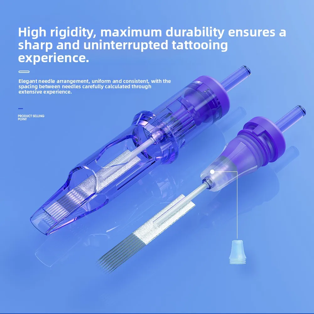 MAST pro 小型パープルニードル電流計 リップブラッシュ アイライナー タトゥー美容ツール 0本一体型ニードルセット
