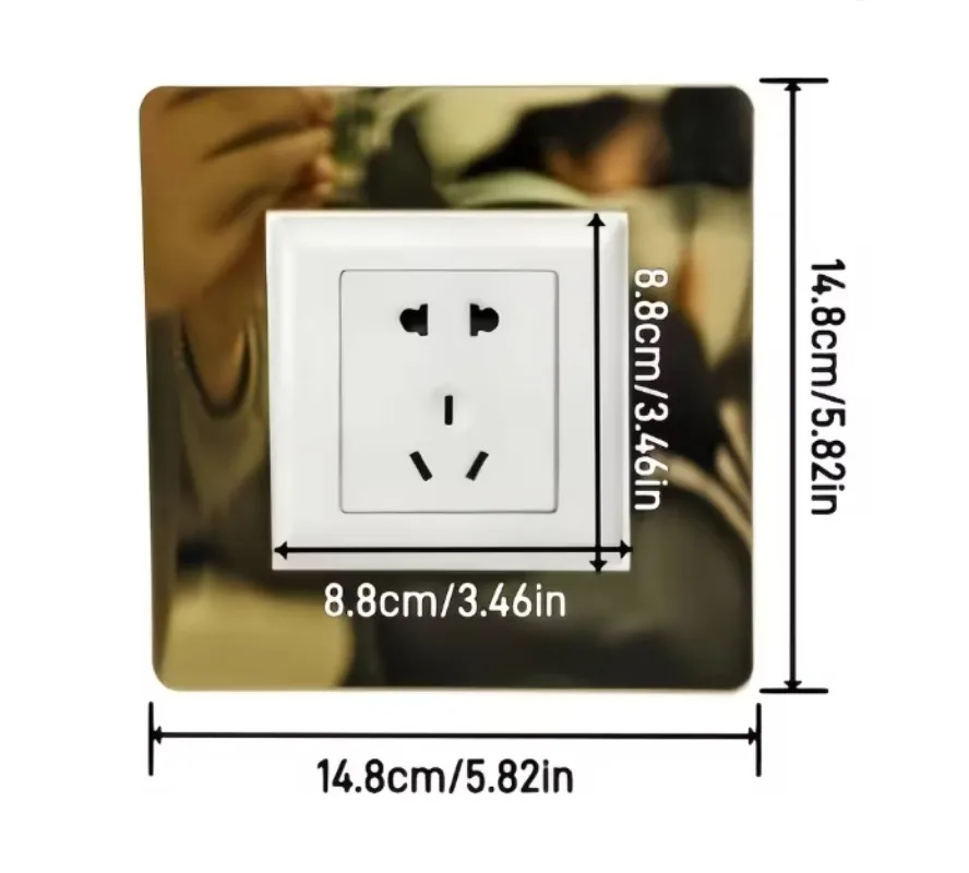 4pcs Decorative Mirror Finish Switch Frame, Wall Plate Cover Surround, Decor Accent for Home Interior Wall Electrical Fixtures