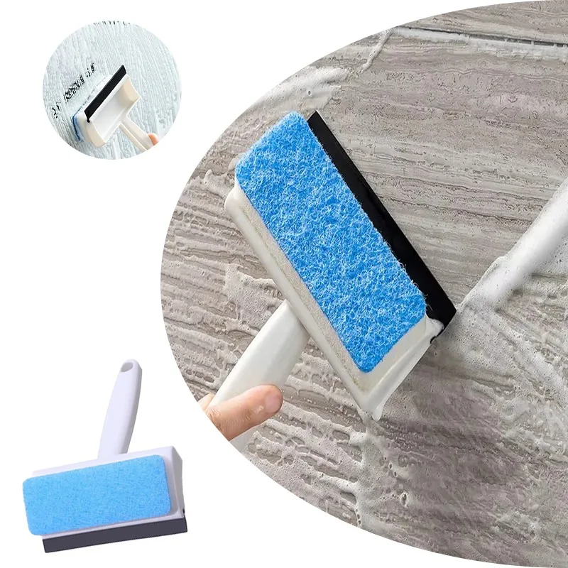 1pc Double Sided Glass Cleaner Window Cleaner Glass Wiper Cleaning Tool Window Long Handle Sponge Brush Wiper Plastic Durable