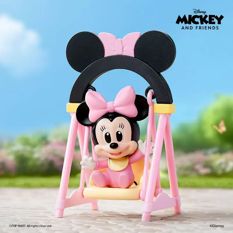 Disney Mickey Minnie Mouse Chip Dale Goofy Pluto Huey Daisy Lovely Gifts for Kids Mickey Family Swing series Action Figure Toys