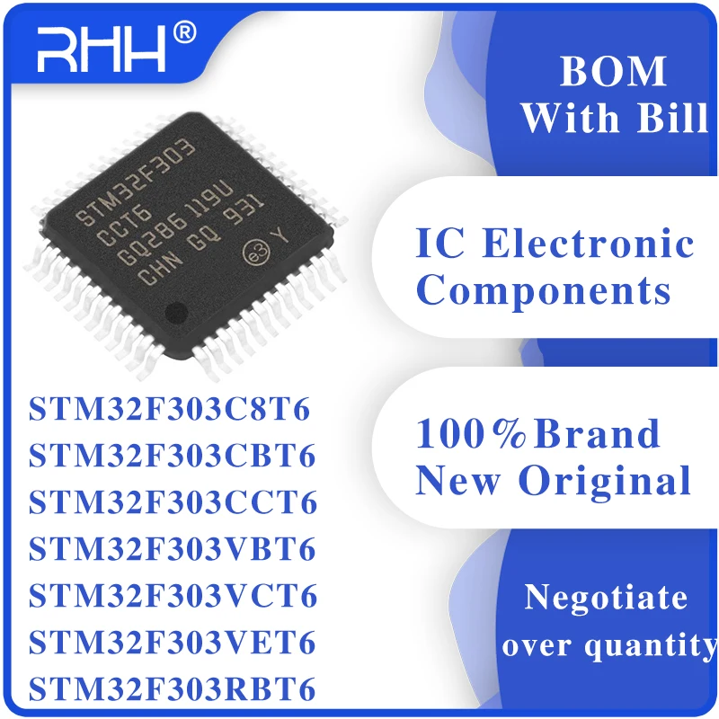 5PCS STM32F303C8T6 STM32F303CBT6 STM32F303CCT6  STM32F303VBT6 STM32F303VCT6  STM32F303VET6 STM32F303RBT6  STM32F303RCT6