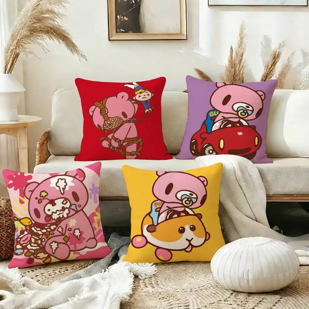 

G-Gloomy B-Bear-es Rebellious Square Double-Sided printed Pillow Case Bedroom Bedside Pillow Sofa Cushion Cover
