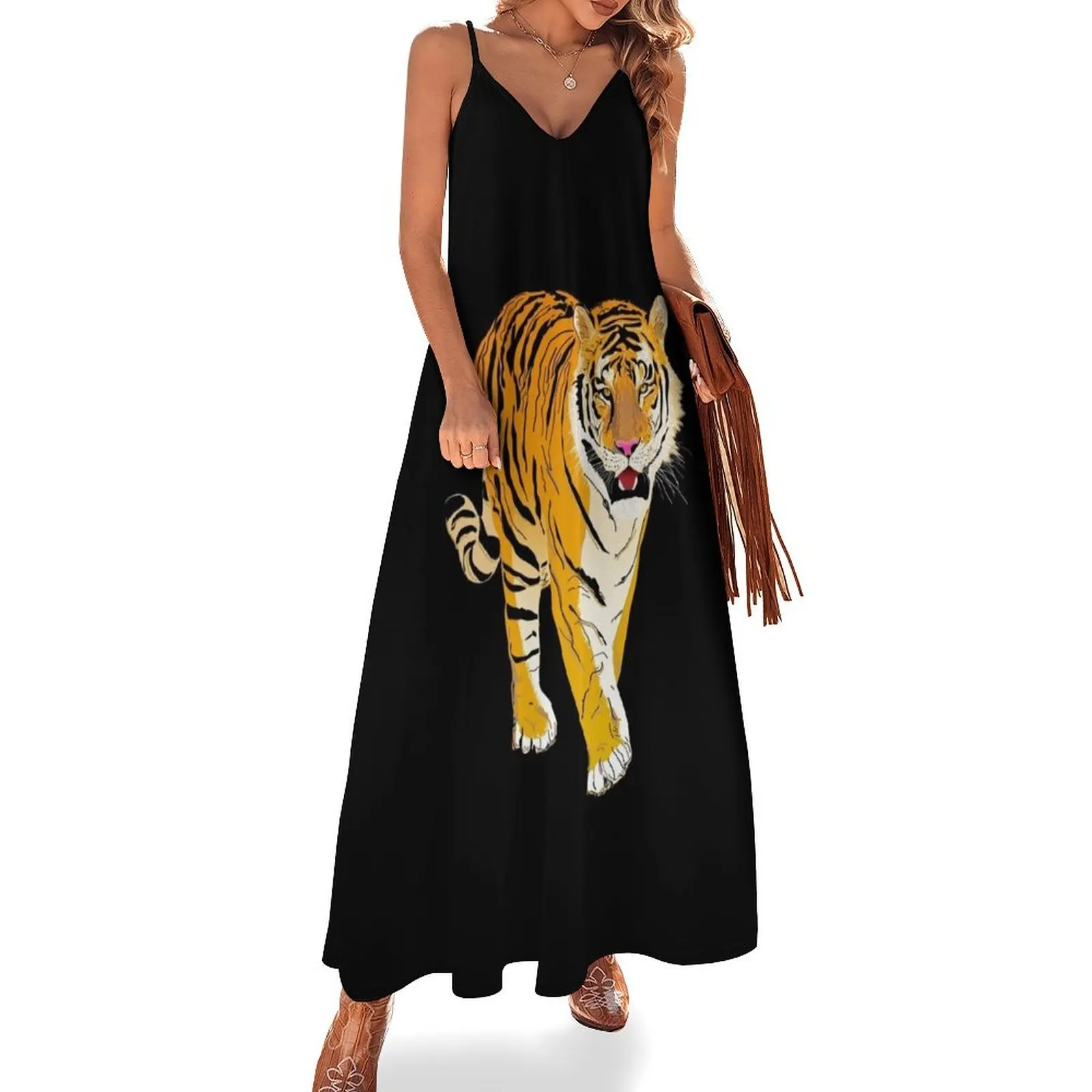 

Tiger Sleeveless Dress elegant party dress for women 2025 Long dress summer outfits for women 2025 Summer women's clothing