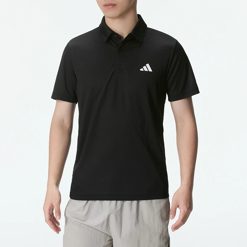 Camiseta Adidas de Manga Curta Masculina para Treino Fitness e Corrida, Roupa Esportiva Simples, Camisa Polo Casual Hr8730