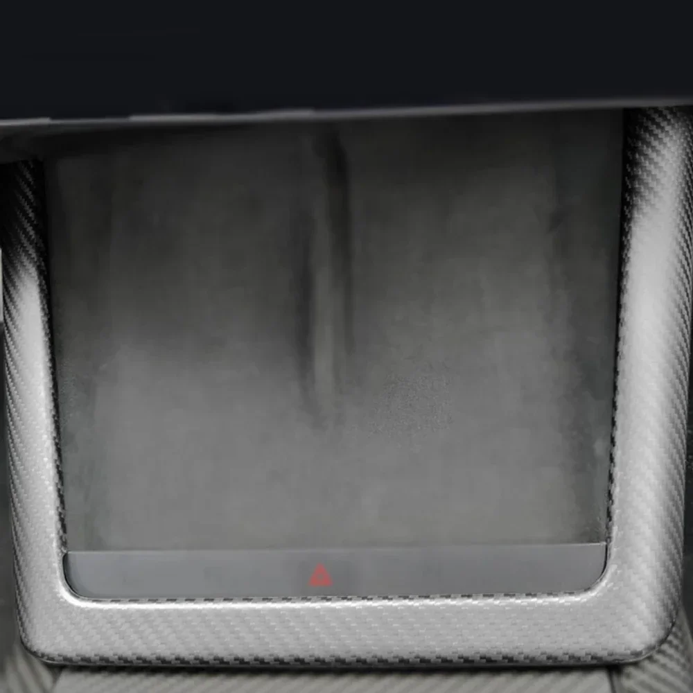 جديد غطاء ألياف الكربون الجاف ل تسلا نموذج X 2021 2022 2023 2024 LHD RHD الداخلية اكسسوارات صندوق شاحن لاسلكي الإطار ملصق