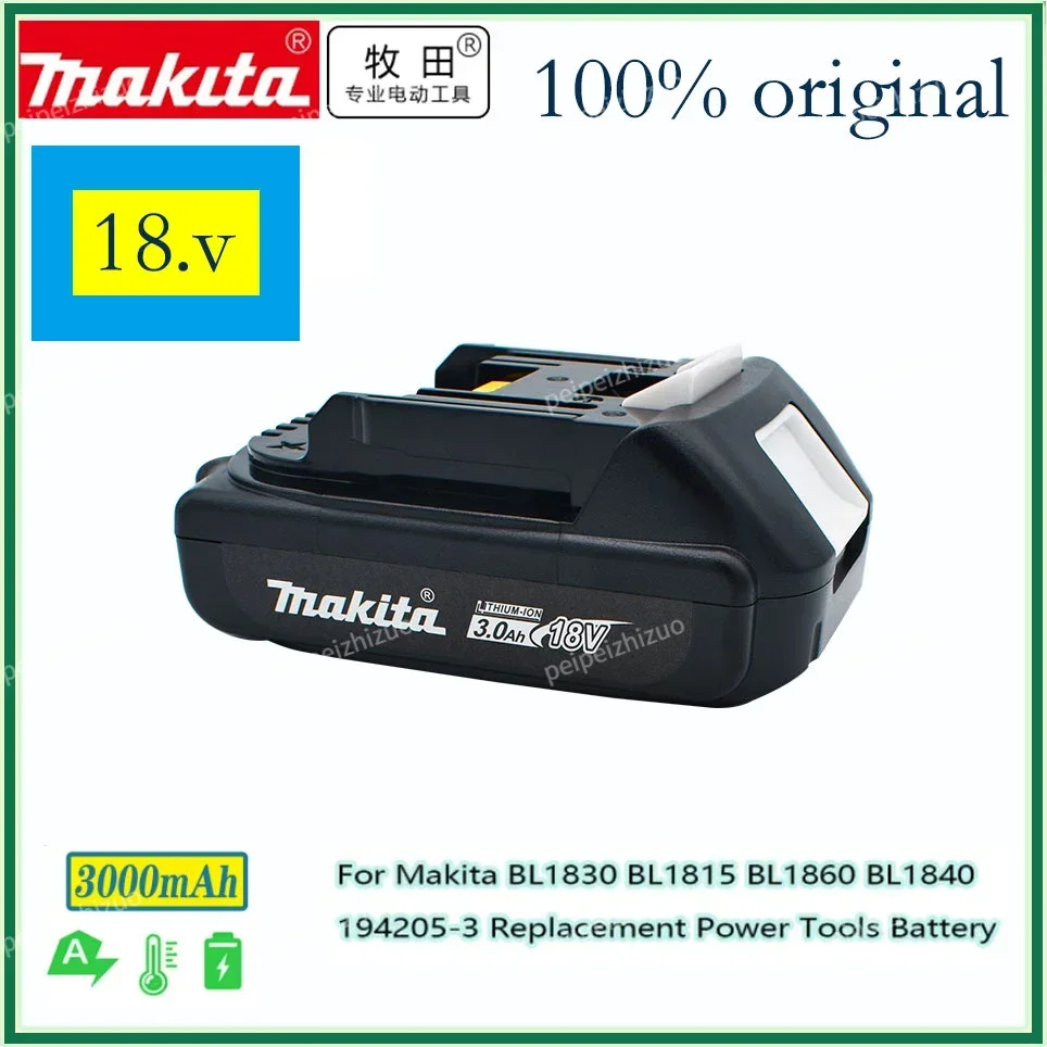 

Makita Rechargeable 18V 3.0Ah Li-Ion Battery For Makita BL1830 BL1815 BL1860 BL1840 194205-3 Replacement Power Tools Battery