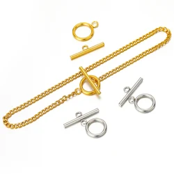 5 Sets Gold Color Stainless Steel OT Clasp Toggle Clasps Bracelets Hooks for DIY Jewelry Making Necklaces Connectors Accessories