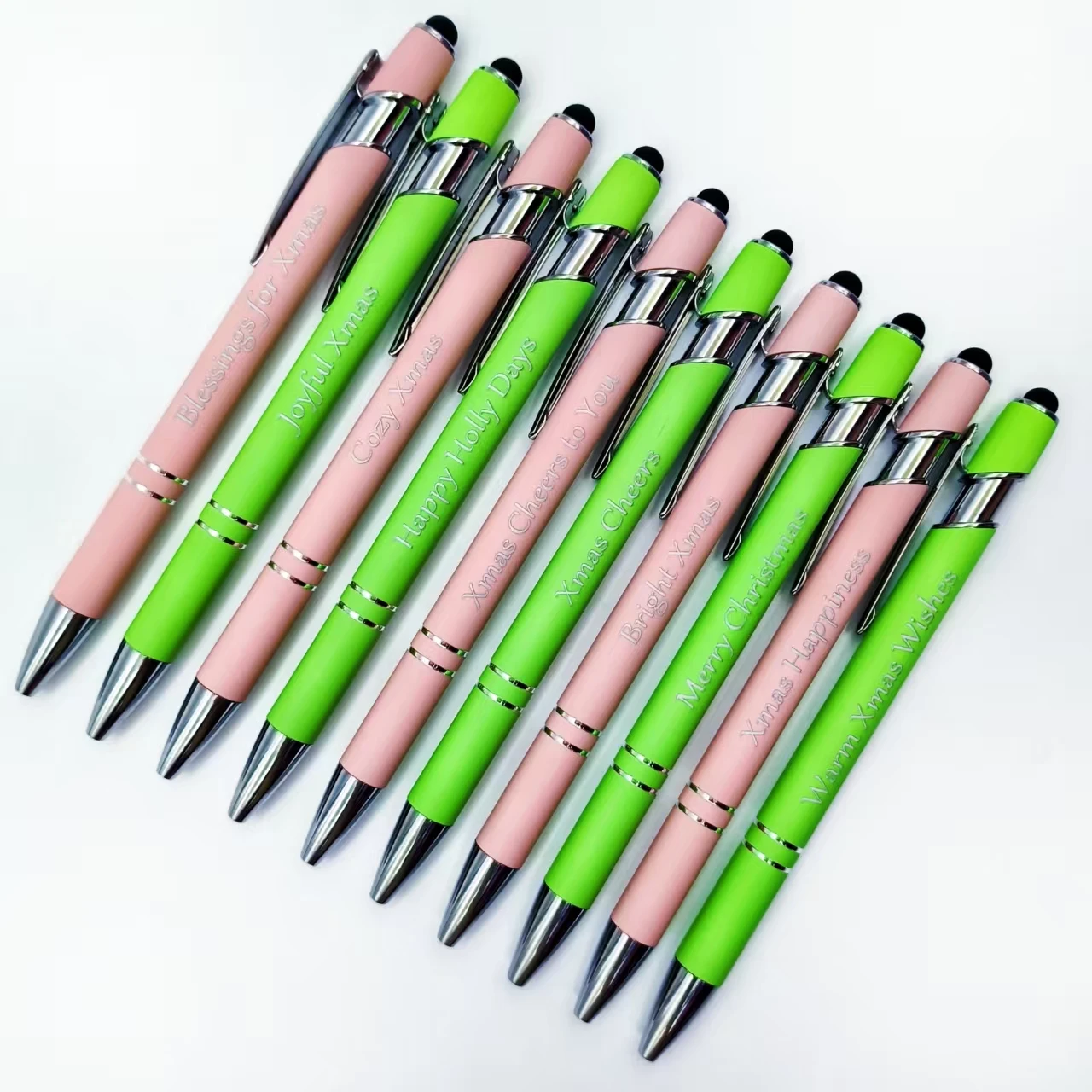 

10 шт./18 шт. шариковые ручки с рождественскими счастливыми фразами, счастливые рождественские фразы, гравировальные ручки, праздничные подарки, шариковые ручки