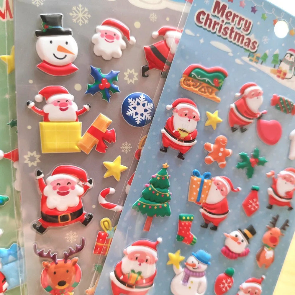 Świąteczne Naklejki 3D z Miękkiej Pianki EVA z Uroczym Kreskówkowym Świętym Mikołajem - Dekoracje DIY do Dzienników, Obudów Telefonów (Sklep Anime Worlds)