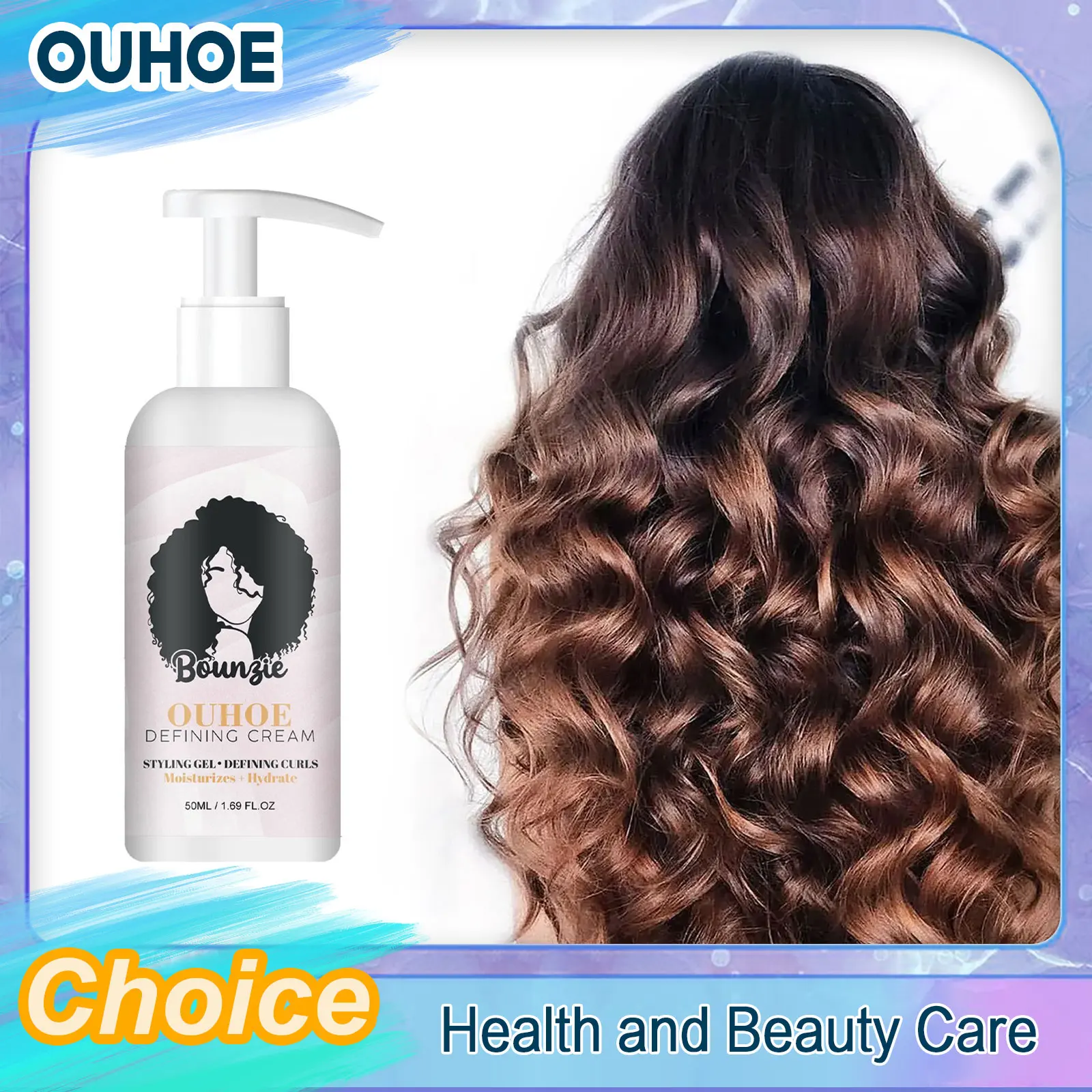 

Hair Curling Cream Styling Sculpting Frizzy Wavy Boost Elastin Volumizing Fluffy Thickening Nourishing Enhance Hair Define Cream