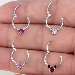 1pc Surgical Steel CZ Septum Jewelry Hinged Segment Ring Body Piercing Nose Hoop Lip Rings Helix Cartilage Tragus Rook Earrings