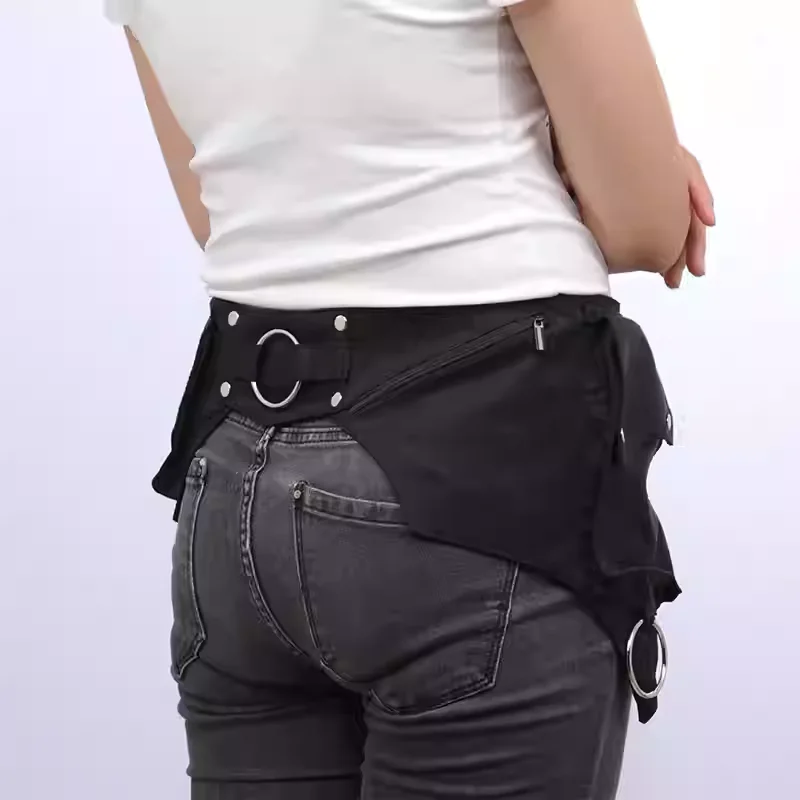 Women's Medieval Punk Waist Bag Steampunk Pu Leather Motorcycle Style Hip Belt Bag Retro Outdoor Sports Adjustable Fanny Pack view 4