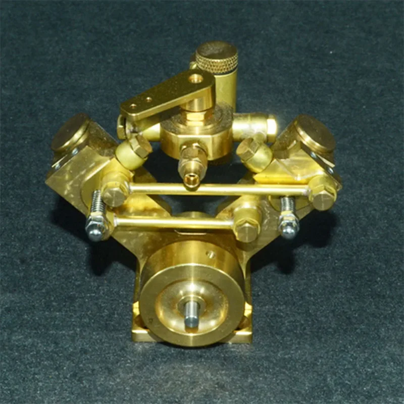 

Brass Double Cylinder Steam Engine Model Metal V Shaped Marine Brazing Suitable for DIY Marine Engine Model Toys