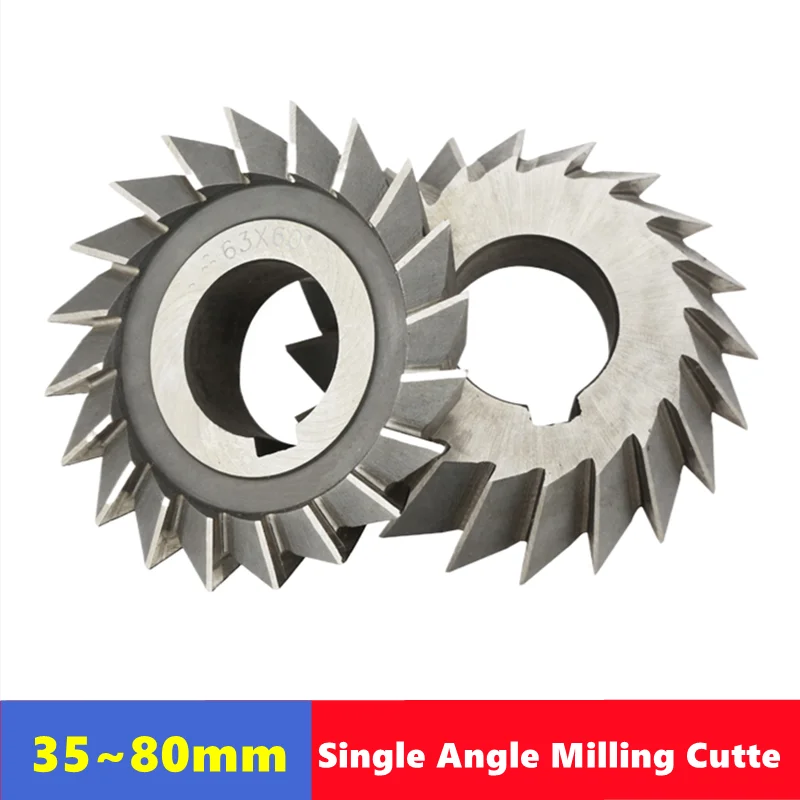

HSSM2 single angle milling cutter with a diameter of 35 45 60 75 80mm and 30 45 60 75 90 degrees is used for milling steel parts