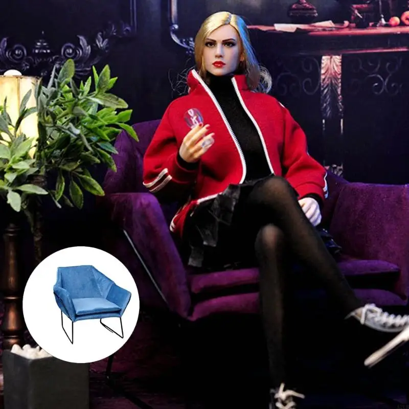 

Living Room Sofa Set 1/6 Scale Wooden Base Cloth Covered Mini Furniture for Doll House Accessories and Collectibles A2UB