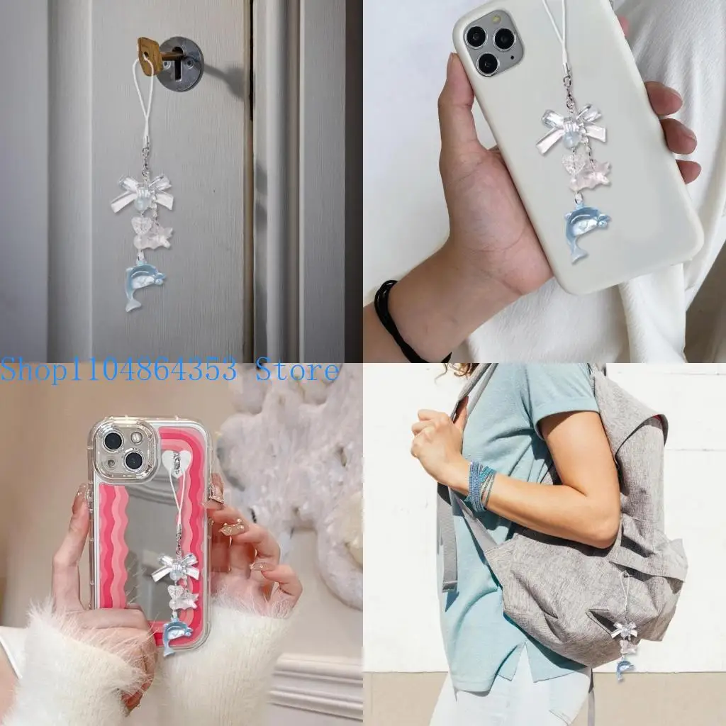 652F Fashion Keychain Dolphin Bag Pendant Unique and Elegant Keyring Accessory Phone Charm Gift for Purse Backpack