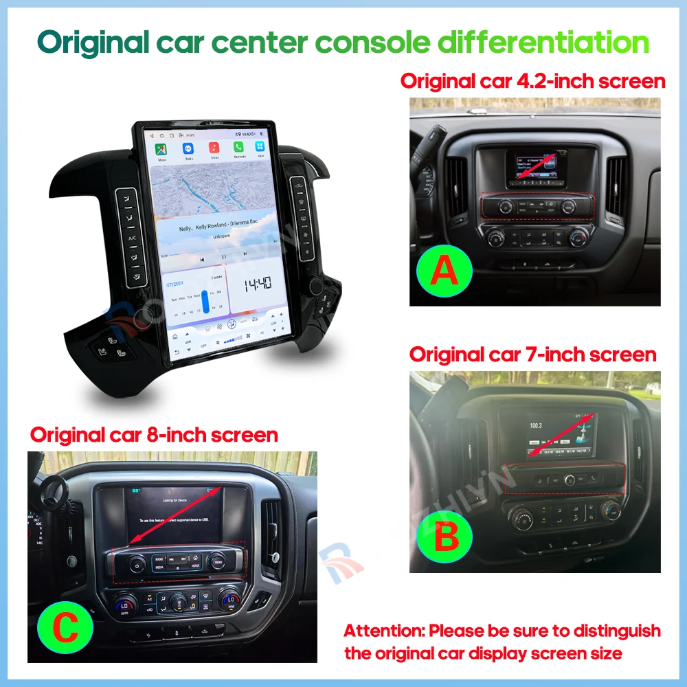 14.5inch Car Multimedia Video Player For Chevrolet Silverado GMC Sierra 2013-2019 Android13 GPS Navigation Carplay 4G Wifi 360