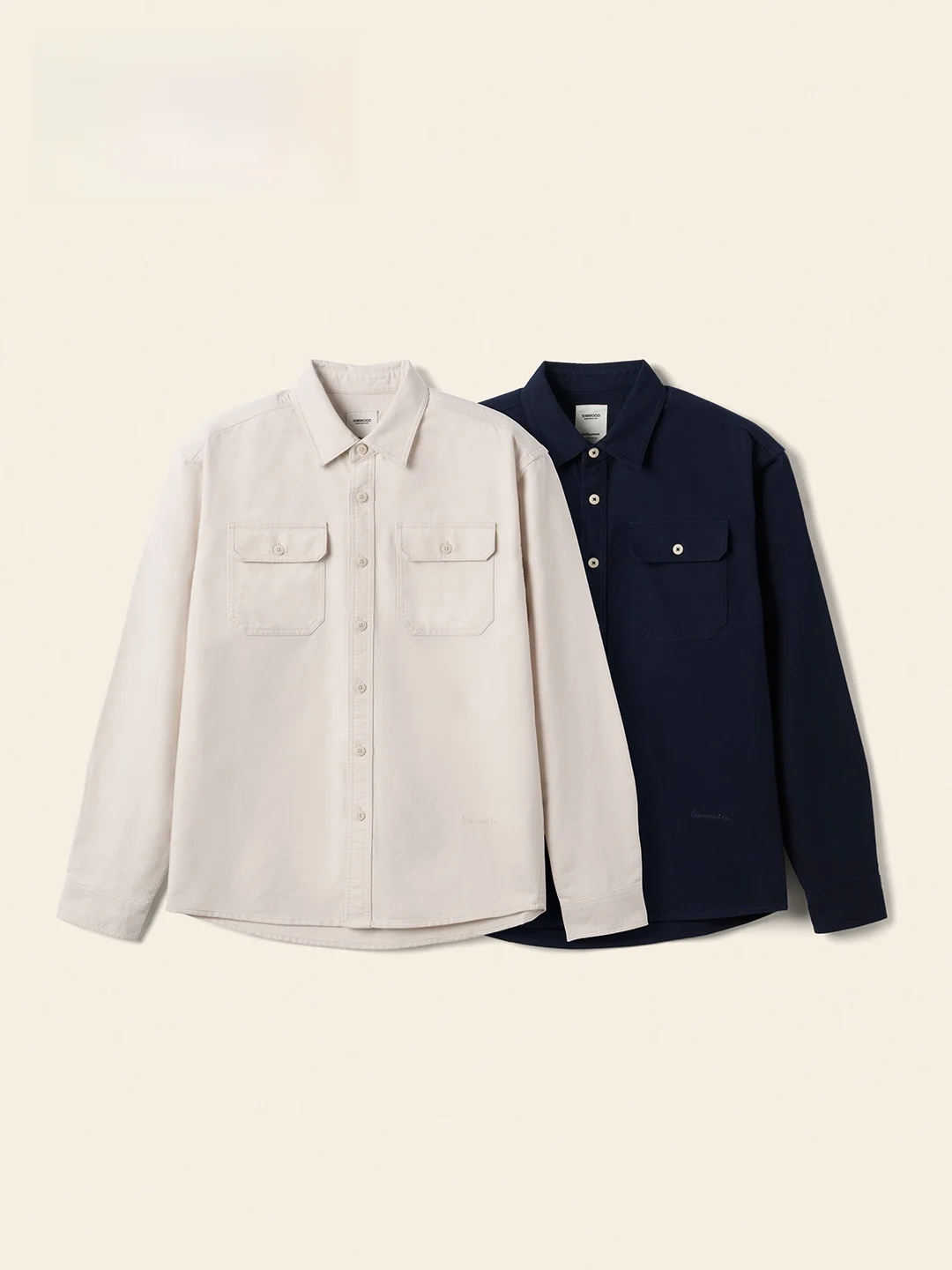 

Loose Fit Long Sve Embroidered ket irt SIMWOOD Youth Faion Cotton Workwear Casual irt for Men Spring Autumn