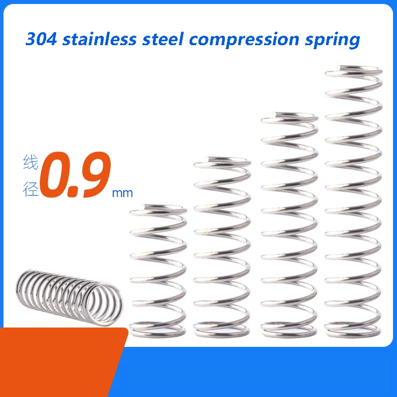 Fil d'acier de ressort de compression d'acier inoxydable du Length10-50mm 304 Diameter0.9mm, diamètre extérieur 5 6 7 8 9 10-16mm