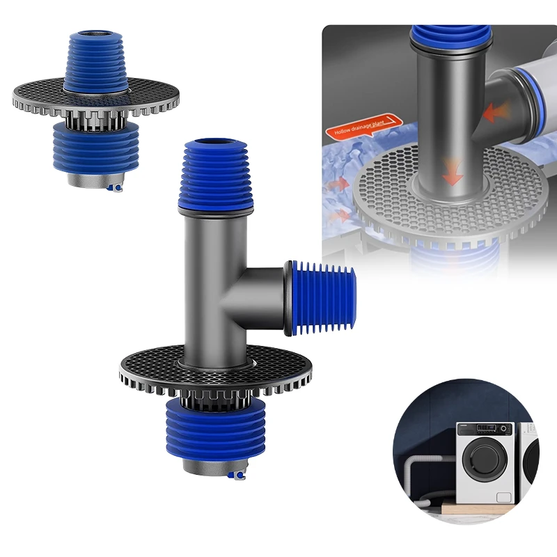 1PC Universal Washing Machine Floor Drain 2 in 1 Sewer Drain Connector Sink Sewer Washroom Accessories Hose Adapter Disposer