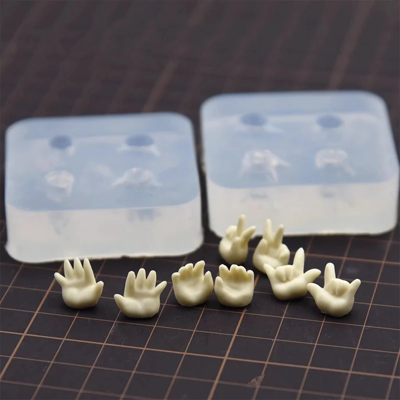 Mini Cute Pottery Clay Plam  Silicone Molds  Ultra Light Clay Mini Hand DIY Mold