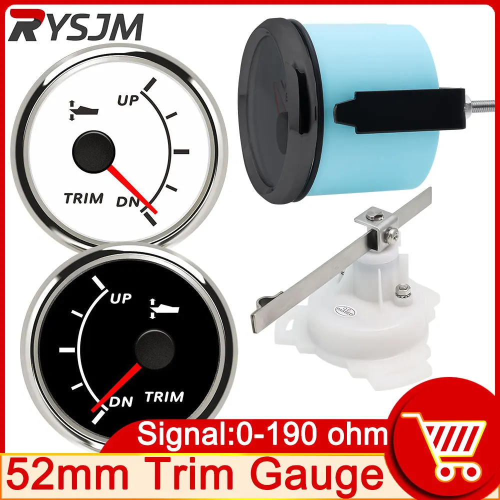 52mm Marine Boat Trim Gauge Indicator DOWN UP for Vehicle Generator Car Yacht Engine Outboard Trim Tilt Meter 12V 24V Left Right