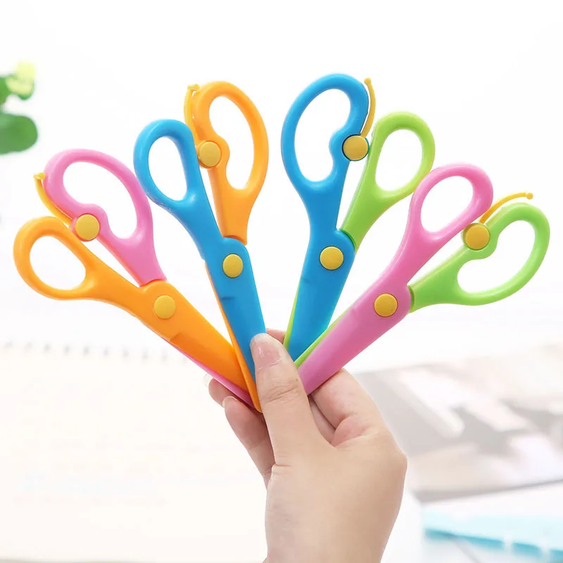 Children's Paper-cut Anti-pinch Hand Safety Scissors All Plastic Straight Edge Scissors Kindergarten DIY handmade scissors