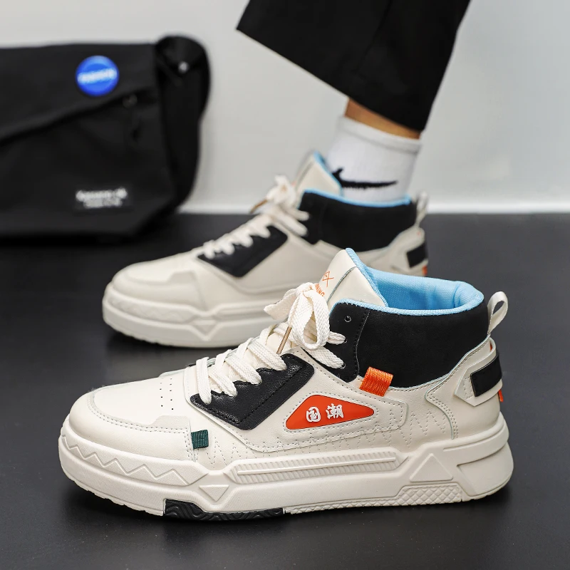 

Fashion Platform Men Board Shoes Comfortable Casual Shoes High Top Walking Sneakers Breathable Lightweight Anti Slip Sport Shoes