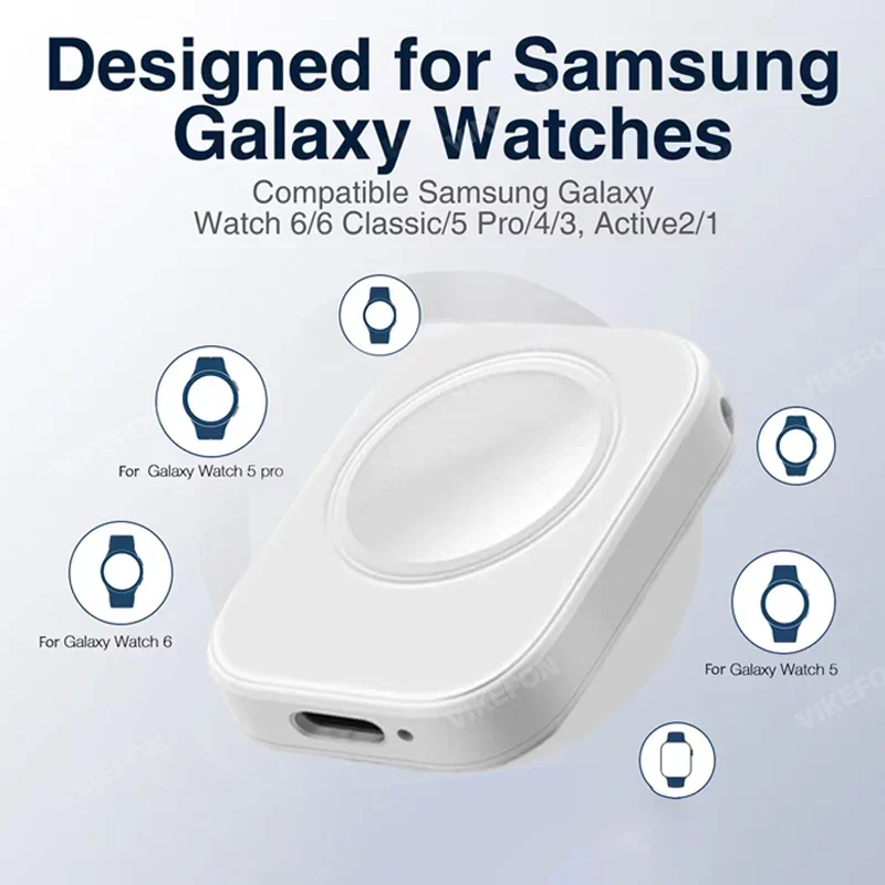 Portable Wireless Watch USB Type C Fast Charger For Samsung Galaxy Watch Ultra/7/6/6 Classic/5 Pro/5/4 /4 classic/3/Active2/1