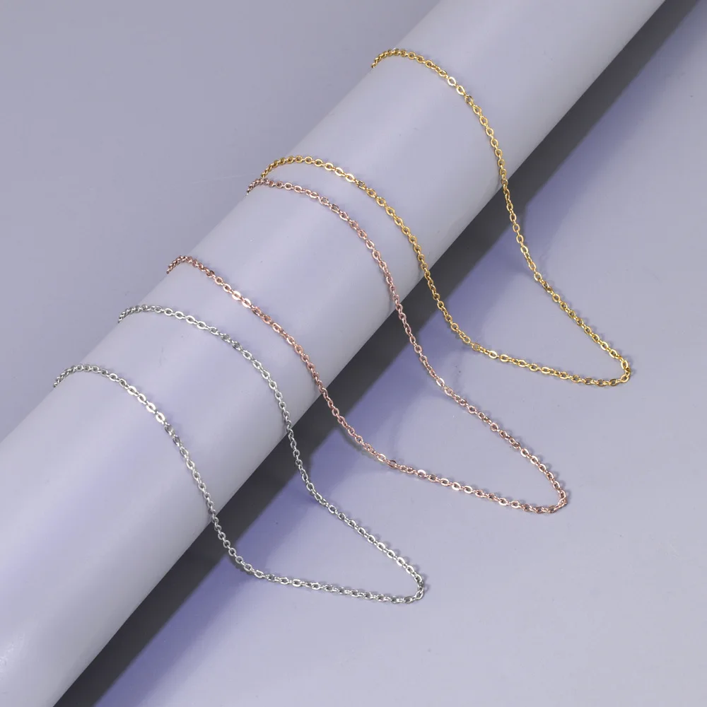 L22 manufacturer wholesale polished cross necklace, stainless steel rose gold jewelry, 18K colored gold necklace