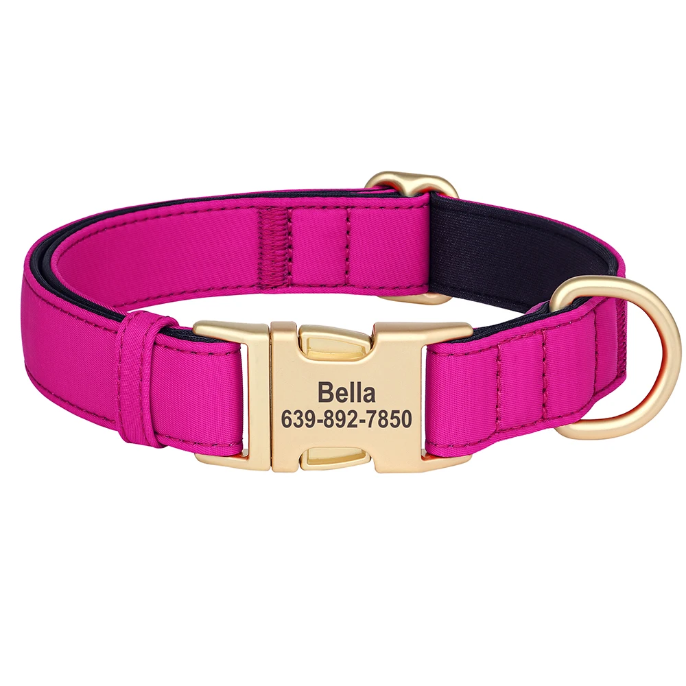 Gepersonaliseerde halsband Waterdichte nylon halsbanden Zacht gewatteerde huisdierketting Gratis gegraveerd voor kleine, middelgrote en grote honden Pitbull