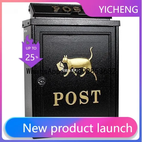 

Zvilla mailbox outdoor wall-mounted pastoral newspaper box outdoor mailbox cast aluminum rainproof waterproof mailbox