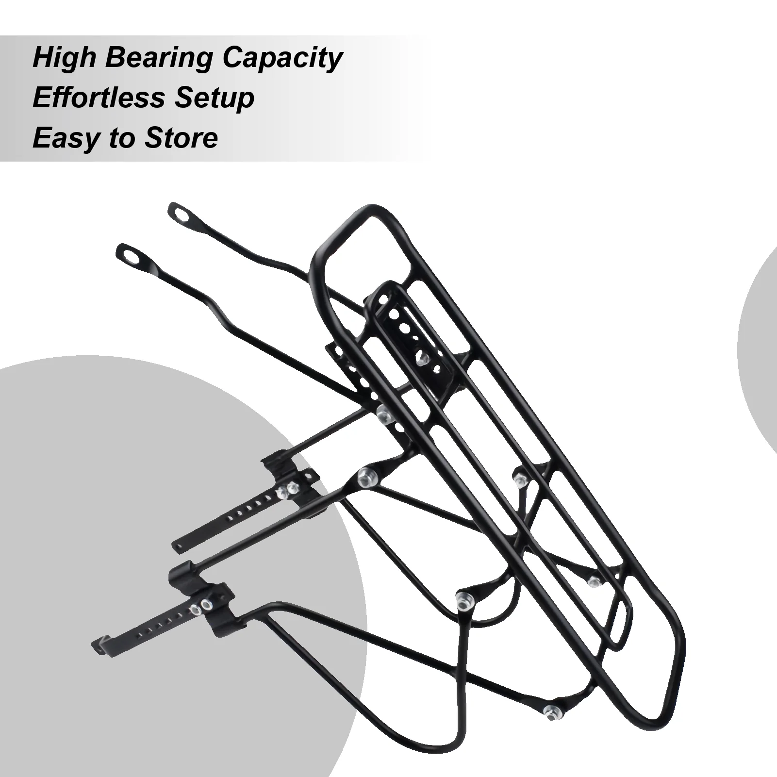 

Rear Bike Rack 200kg Capacity Riding Mount Adjustable Steel Bike Cargo Rack For Cycling Road Commuting Work Delivery Touring