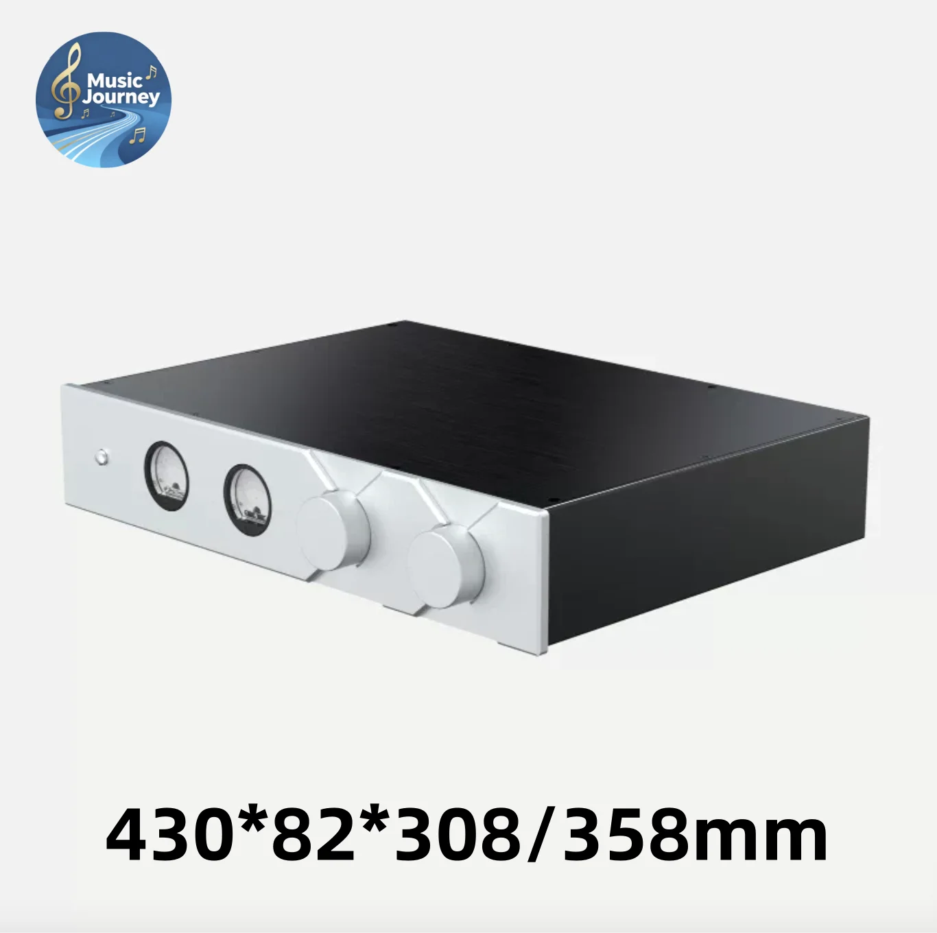 430*82*308/358mm Full‑Aluminum Alloy Amplifier Chassis, Optional VU‑Meter Preamp Enclosure, Home Hi‑Fi DIY Audio Case