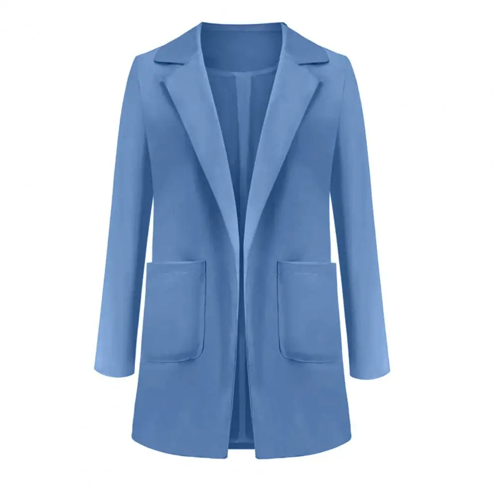 Women Suit Coat Elegant Women's Suit Coat with Lapel Pockets for Business Office Lady Slim Fit Solid Color Outwear Made