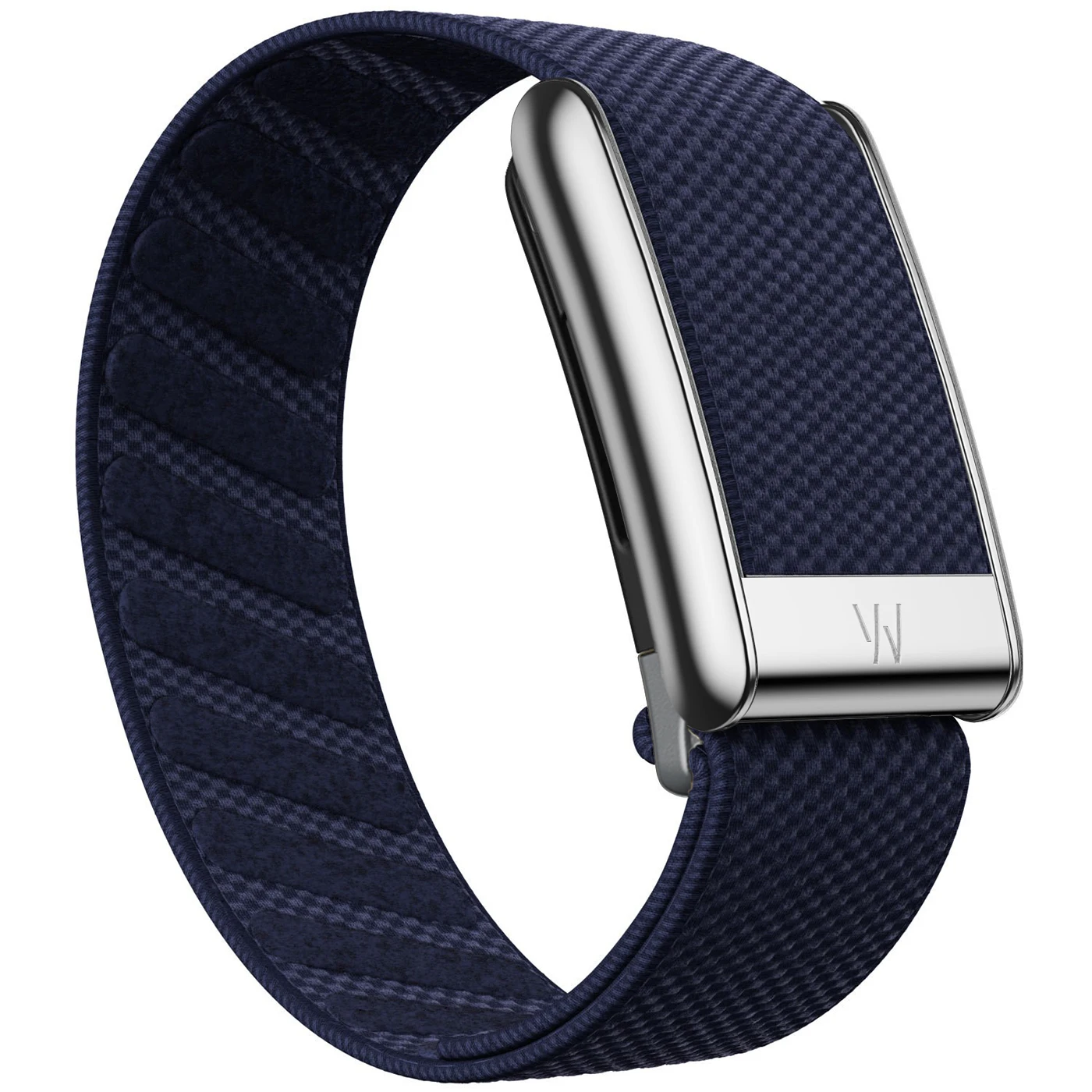 Whoop 5.0/PEAK/LIFE nylon sportband met zilveren metalen frame en lettergravure