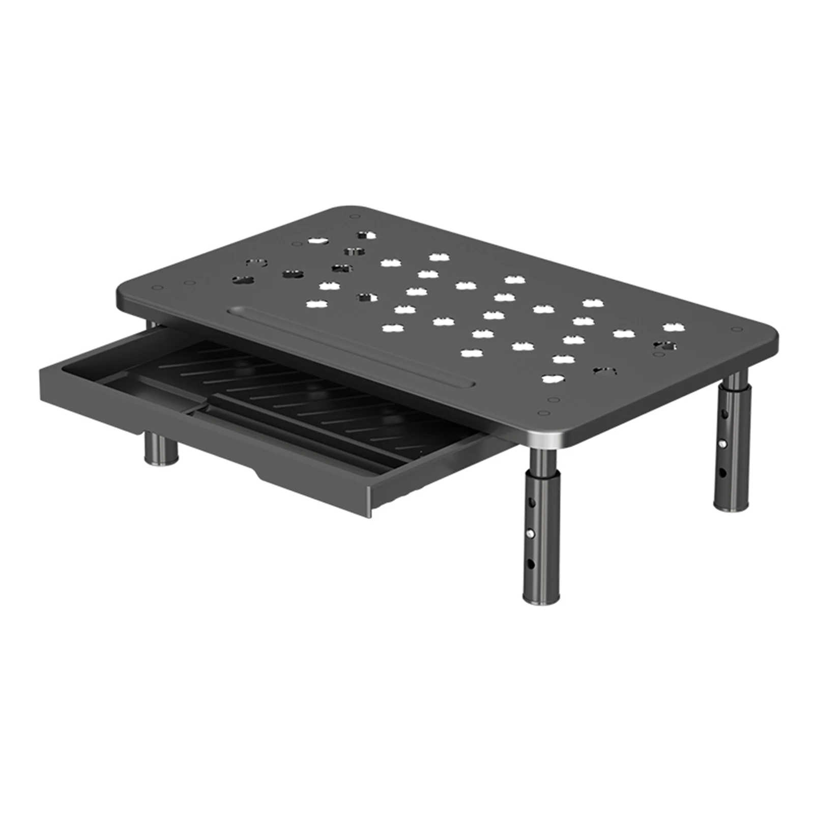 حامل شاشة الكمبيوتر 3 ارتفاع قابل للتعديل مع فتحات تدفق الهواء وحامل الكمبيوتر المحمول للوازم المدرسية المكتبية والمنزلية
