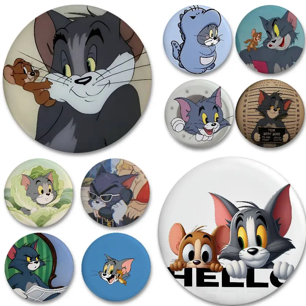 T-Tom And J-Jerry Enamel Pins Handmade Round Brooch L Killer Yagami Light Cosplay Badge Backpacks Jewelry Gifts