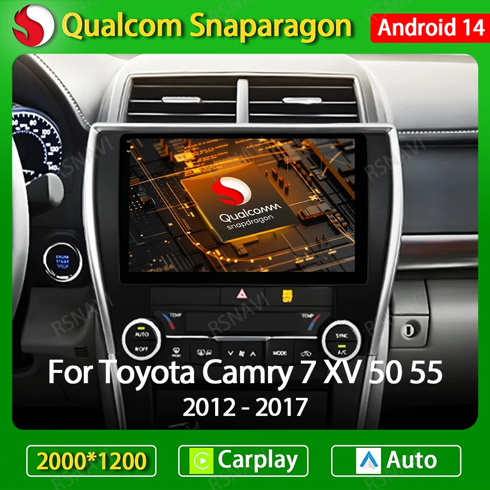 

Android 14 CarPlay Auto For Toyota Camry 7 XV50 2014 - 2017 Car Radio Multimedia Video Player 4G WIFI GPS NAVI Head Unit QLED BT