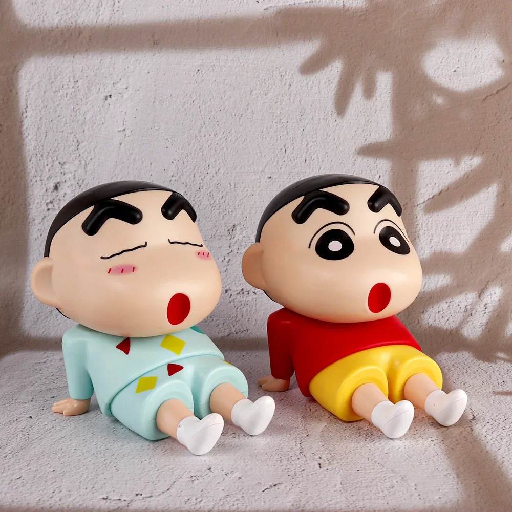 Crayon Shin-Chan Phone Holder Kawaii Anime Desktop Ornaments Cartoon Watching TV Phone Support Cute Doll Decorations toy Gifts