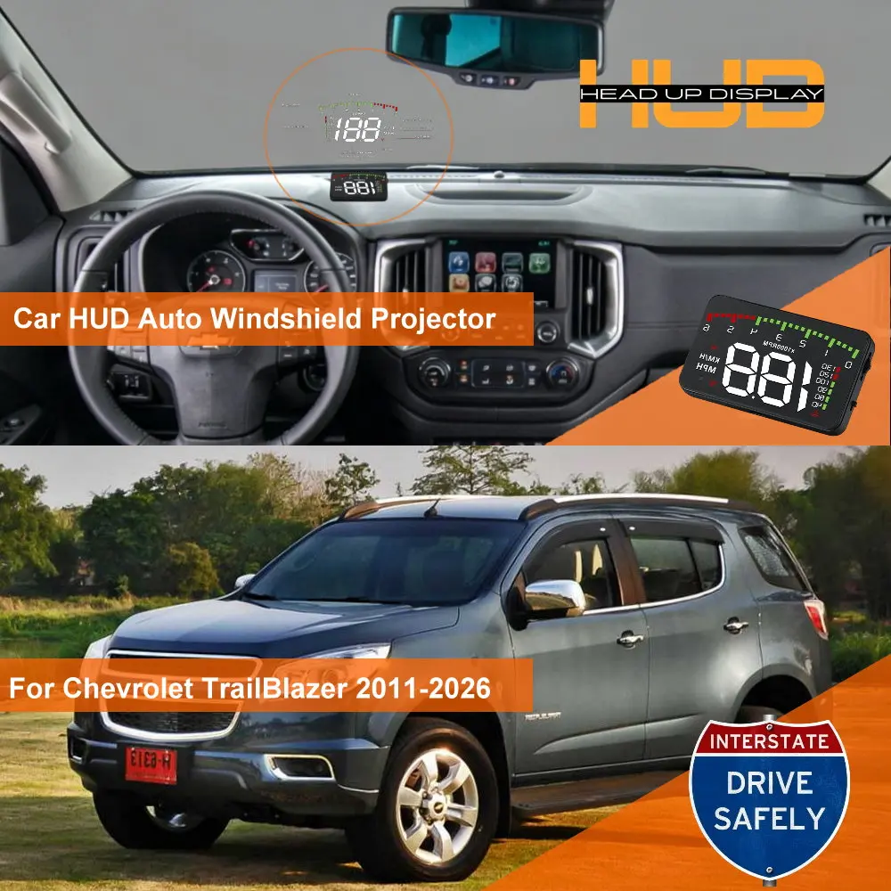 Car Head Up Display HUD For Chevrolet Blazer C1UC/TrailBlazer/Captiva C100  2006-2026 Auto Windshield Projector Accessories