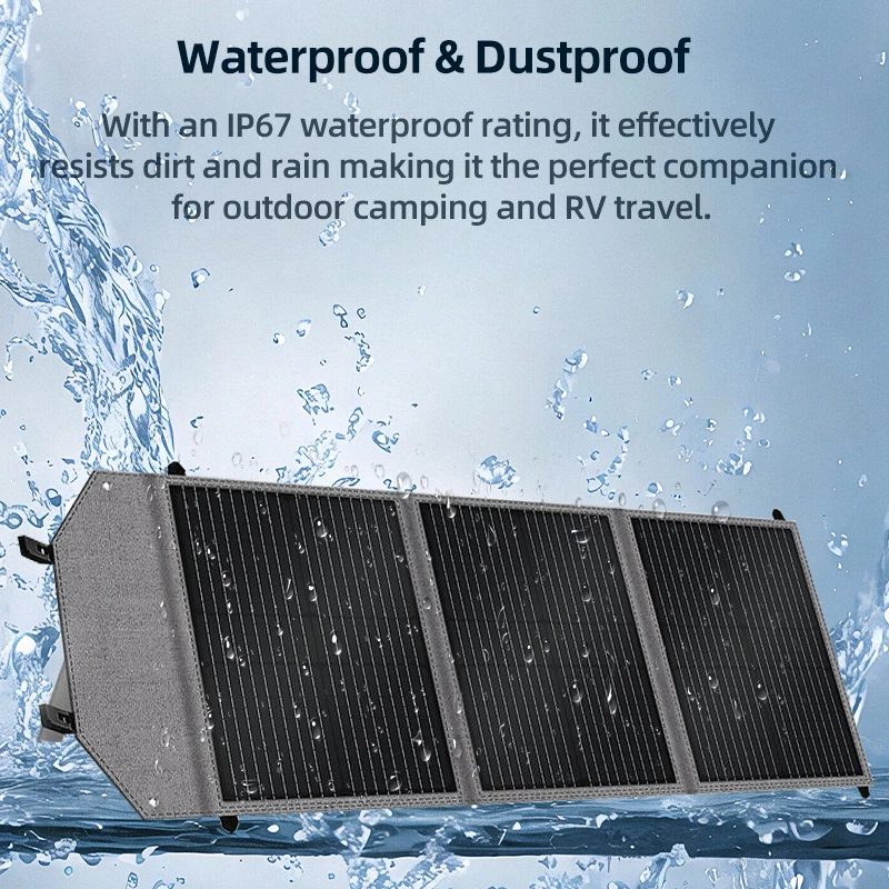 

Складная солнечная панель Sukflow SP100 100Вт для улицы, балкона и т.д. Портативное монокристаллическое солнечное зарядное устройство для кемпинга