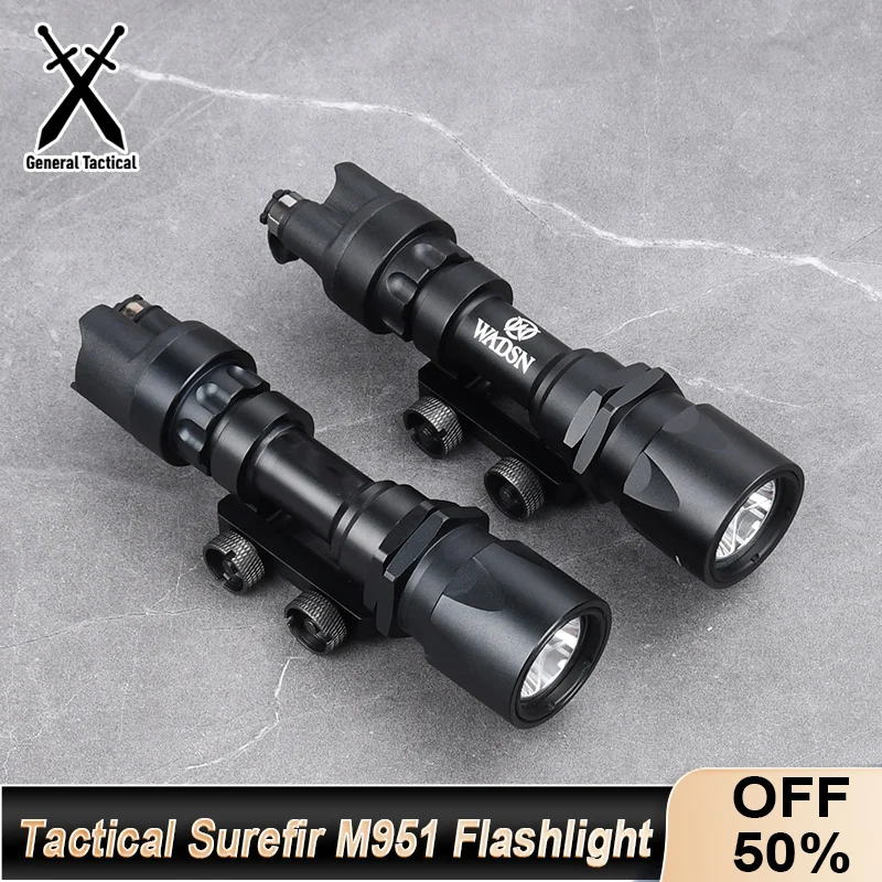 Tactical Surefir M951 Powerful Strobe Metal SF Flashlight Fit 20mm Rail Airsoft QD Quick Release Base Hunting Weapon Gun Light