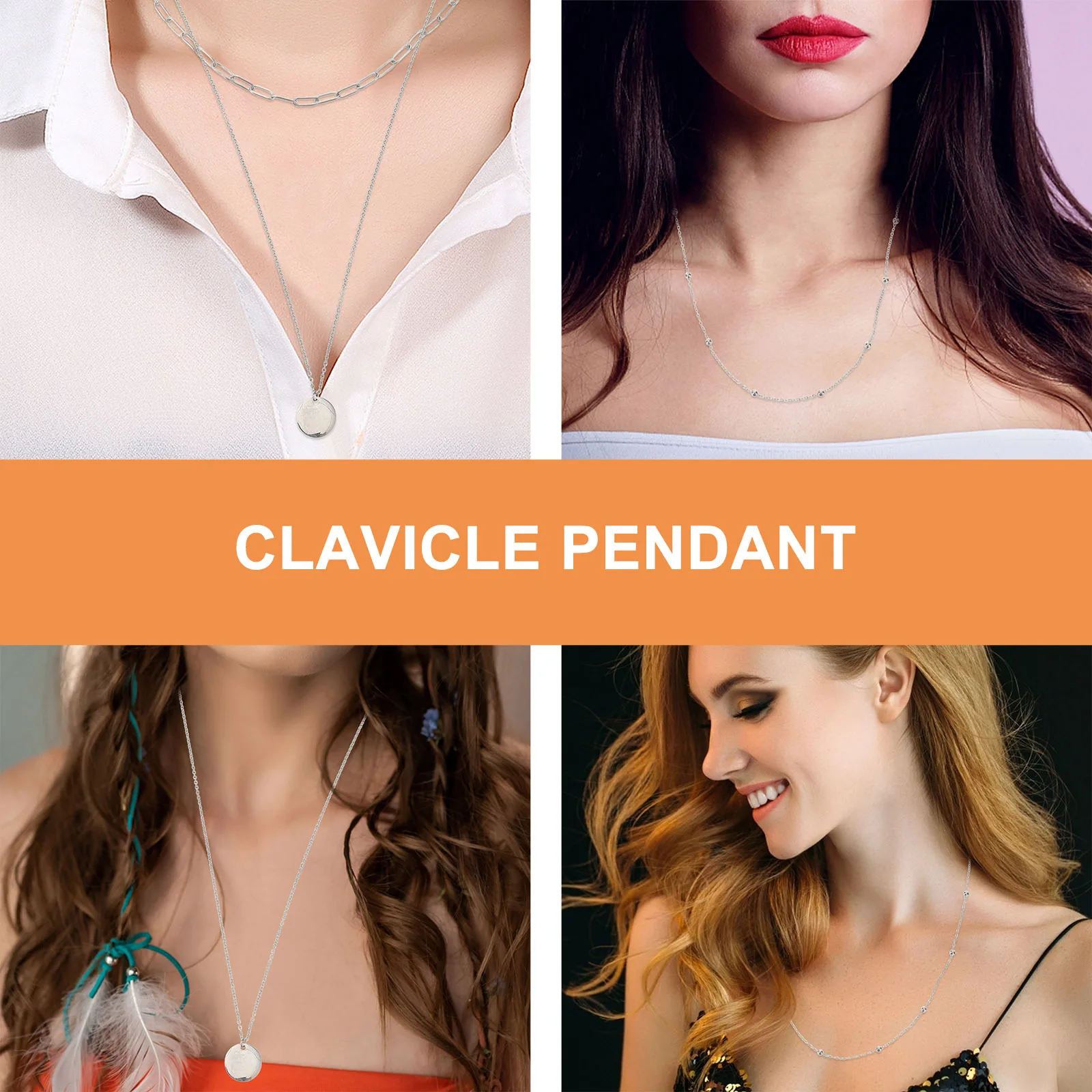 

1 set Multi-Layer Necklace Set Premium Copper Clavicle Chain Women Costume Jewelry Dainty Pendant Anniversary Birthday Gift