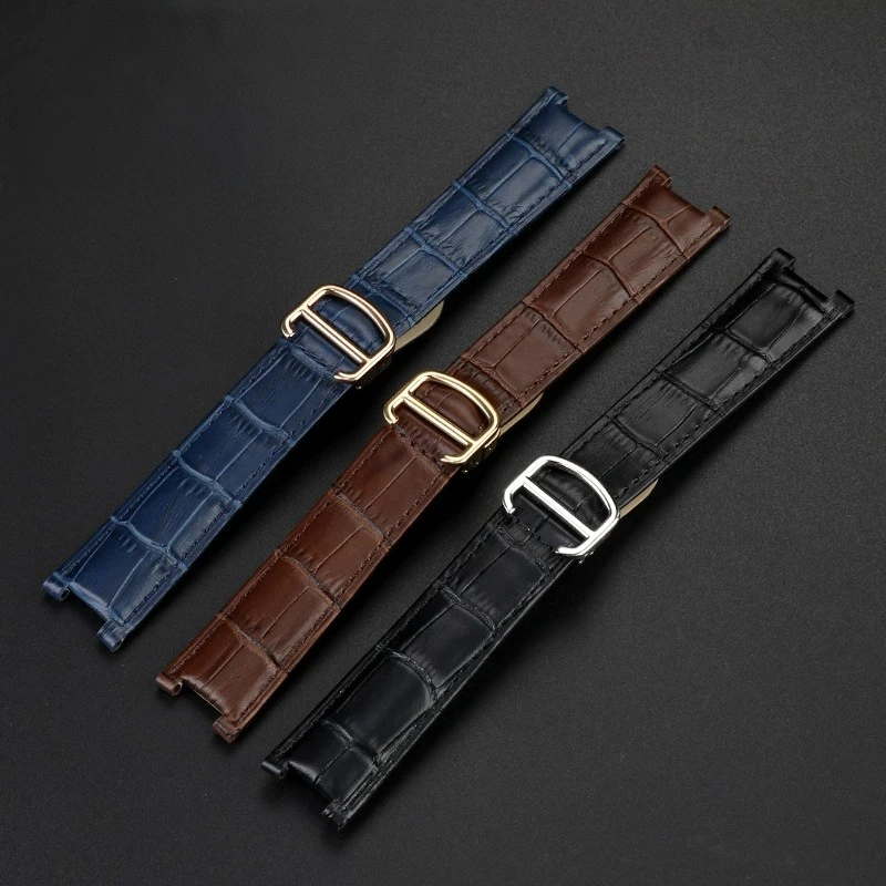 Genuine Leather watch strap For Cartier PASHA WSPA0012 WJ120251 notch watchband men women Cowhide bracelet 18mm 20mm 21mm screw