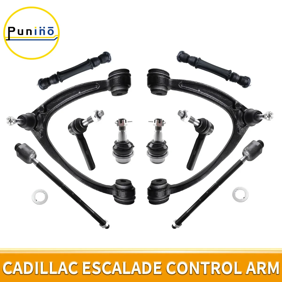 

Punino Front Upper Control Arm Ball Joint Sway Bar Link Tie Rod Kits for Cadillac Escalade Chevrolet Silverado 2007 - 2014