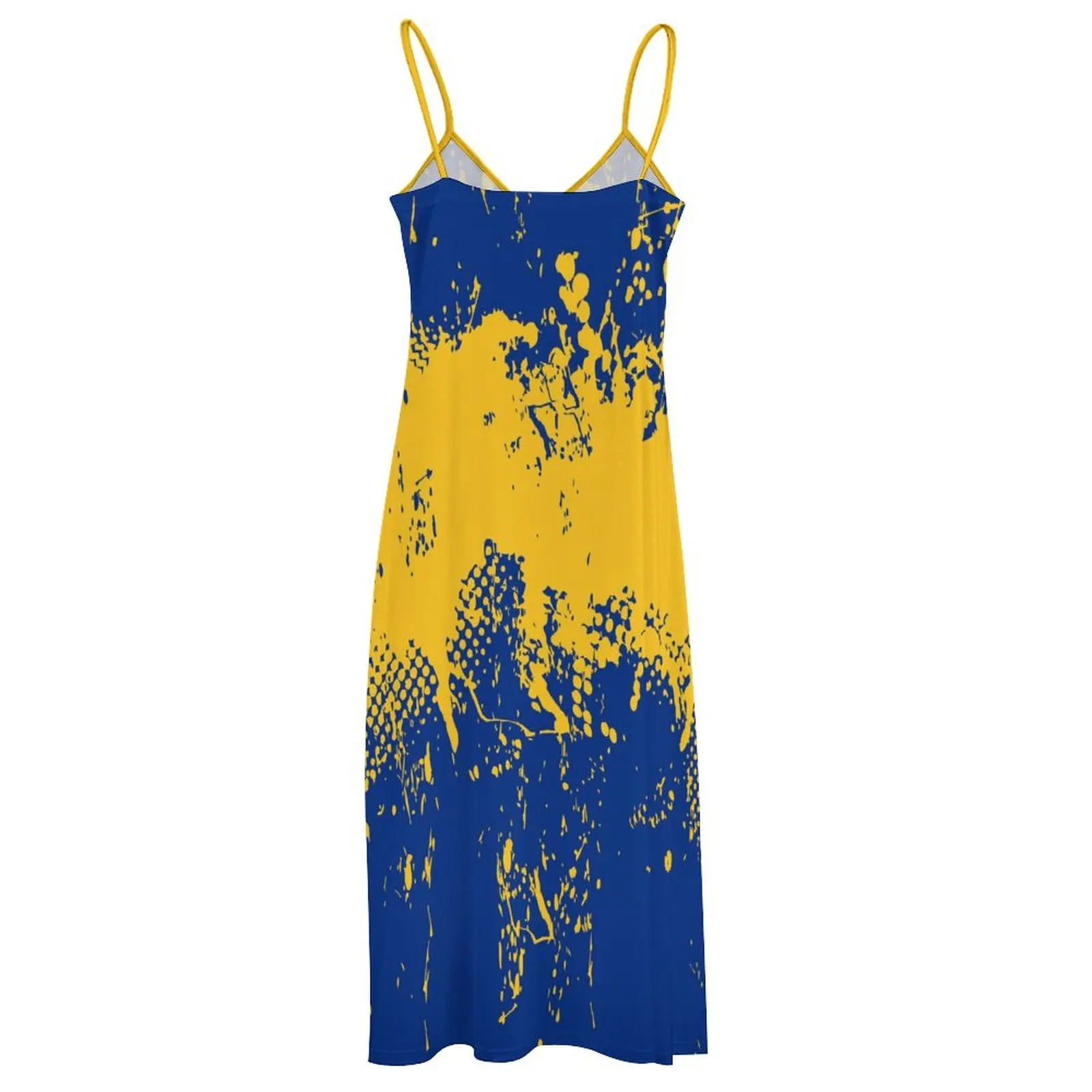 Robes longues robe Nauru drapeau imprimé nouveau décontracté sans manches femmes col en v robe imprimée balançoire robes rétro