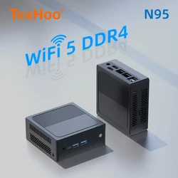 TexHoo Mini PC Intel Celeron N95 Desktop Gaming ComputerWIFI5 BT4.0 Wins 11 DDR4 PCIe3.0 Nvme SSD Triple Display Dual 1.0G LAN