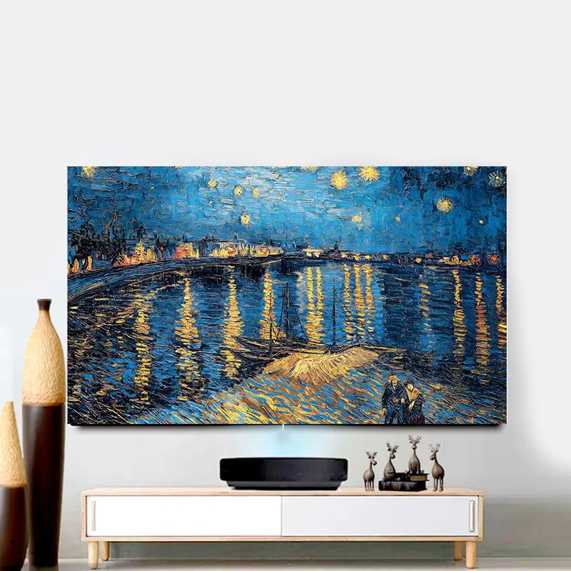 

Van Gogh Starry Night TV Cover for 24-85 inch LCD Screens - Artistic Home Decor Protector computer monitor cover